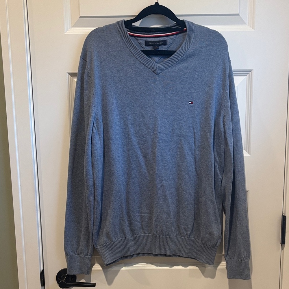 Tommy Hilfiger Men's V-Neck Sweater in Blue